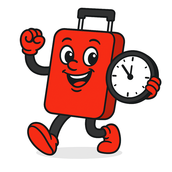 Mascotte Kiss and Store avec horloge - consigne à bagages flexible à Cracovie